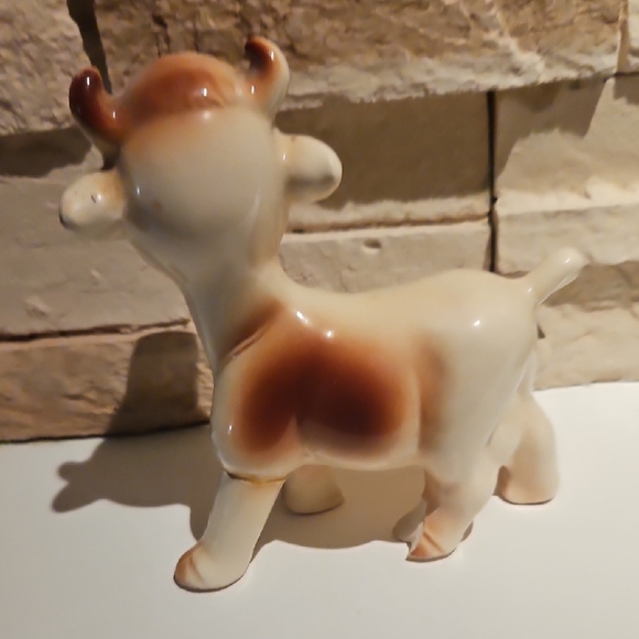 Charming Ceramic Cow Figurine - Brown and Cream - Picture 4 of 7